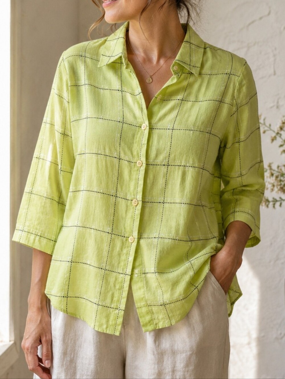 Linen Summer Blouse Petite Fit